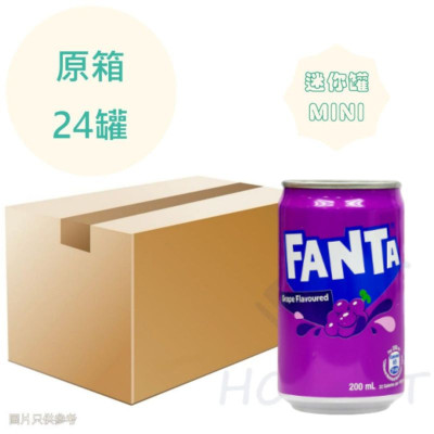 芬達 提子味汽水 迷你罐 200ml x24罐 原箱